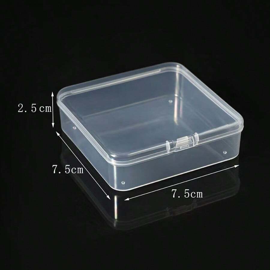 1/12 st mini-förvaringslåda med klistermärken, transparent plastbehållare, uppgraderad tjockare, lämplig för att samla små föremål, pärlor, smycken, visitkort, speltillbehör, hantverk, skolmaterial, fiskedrag, liten förvaringslåda - Transparent färg - Visa 1