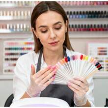 Tendencia200 Piezas Muestrario Abanico Con Aro Uñas AlmendraCalidad premium - Rosa - Ver 7