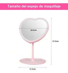 TendenciaEspejo De Maquillaje Con Luz Led Usb Recargable Marco RosaCalidad premium - 1 - Ver 11