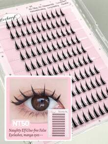 Lvcheryl 60/80/120 片女团免胶假睫毛 - 超薄自粘睫毛，C型卷翘，无需胶水，打造日常及特殊场合的自然妆效，新手友好型DIY睫毛，无损佩戴，持久定型，适合派对、拍照、戏剧等场合 - 易于佩戴，质地柔软，假睫毛，睫毛，簇状假睫毛，化妆 - 黑色 - 查看 11