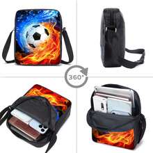 3-pack ryggsäckar, fotbolls-/matchmönster, unisex, inkluderar axelväska, pennfodral och ryggsäck