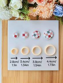 4Pcs Basic Geometric Polymer Clay Cutter Set, Square, Circle, Triangle, Irregular Shape, Soft Clay Earring Molds, 3D Printed Clay Cutters, High-Precision DIY Craft Tool For Earrings, Pendants, Pendants, Beads - Orange - View 10