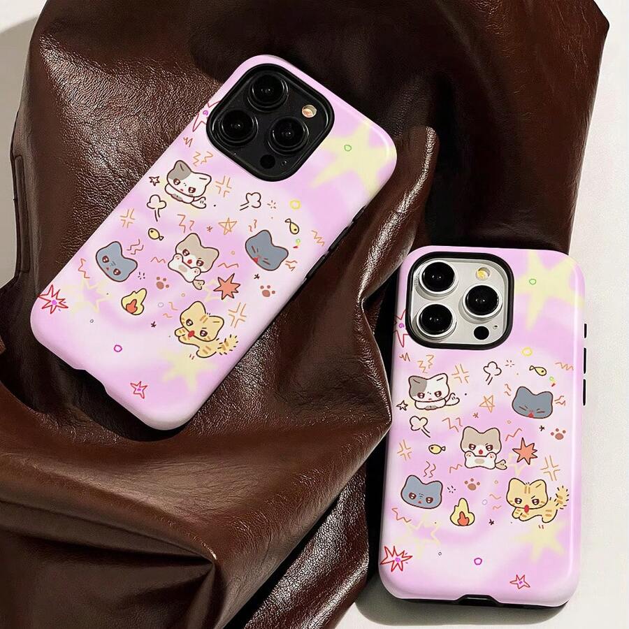 [Enviado desde México]Funda de Teléfono 2 en 1 con Acabado Mate, Robusta, Resistente a Impactos, Protección de Moda, Compatible con los Modelos de  16, 15, 14, 13, 12, 11, 8, 7, Plus, Pro, Max, Ideal para Amigos, Accesorios de Teléfono de Moda, Excelentes Regalos de Cumpleaños. - Blanco - Ver 1