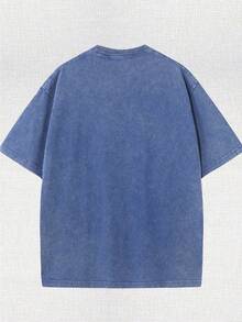 Authorized By Disney, Mickey 1928 Double-Sided Printed Pattern, Advanced 250g Washed Vintage Batik Thick Cotton T-Shirt, Fashionable And Exquisite Cotton T-Shirt, Suitable For Family Travel Gifts Or Disney Mickey Mouse Gifts. - Royal Blue - View 2