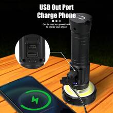 1pc LED Super Bright Flashlight USB Rechargeable Torch 11 Lighting Modes Powerful Lamp With Tail Magnet Outdoor Emergency Lantern