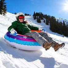 1pc Thick PVC Inflatable Snow Tube, Inflatable Snow Sled, Fun For Snow Sliding, Ski Resort, Christmas & New Year Gift