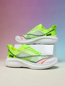 2026夏季新款男士运动鞋，厚底防滑透气轻便网面运动鞋，适合青年、校园、运动赛事、跑步、步行，柔软舒适。 - 綠色 - 查看 6