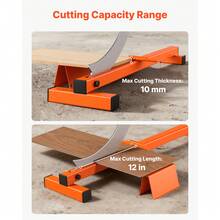 Cortador de piso de vinilo de 12 pulgadas, Cortador de piso laminado de 10 mm grueso con guía de ángulo de corte, Mango de goma, Piedra de afilamiento, Hoja de acero D2 para cortar laminado, Vinilo, Renovación del hogar - 10 mm - Ver 2