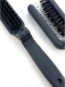 2-In-1 Folding Boar Bristle Hair Brush - Portable Travel Hairbrush With Scalp Massage, Compact Foldable Design For Smooth & Shiny Hair - 3公升 - 查看 13