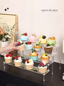 1 Piece Of 1-5 Layer Transparent Acrylic Display Stand, Cosmetic Storage Rack, Perfume Acrylic Rack, Cupcake Stand, Suitable For Amiibo And POP Figurines, Food And Dessert Stand, Product Display Rack For Cosmetic Suppliers, Applicable To Places Such As Vacation Beaches, Bathrooms, Bedrooms, Etc., Large Capacity