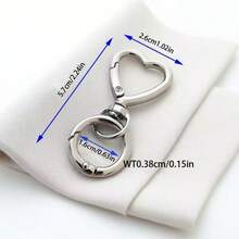 Fashionable Versatile Heart Shaped Spring Ring Bag Keychain Pendant Accessory - Gold - View 3