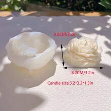 1pc Peony Flower Silicone Mold, Suitable For DIY Candle Mold, Creative Handicraft Mold - Grey - View 7