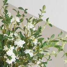 Artificial Flowers With Greenery Stems Faux Plants Indoor Branches For Tall Vase Ultra-Realistic, 9 Pcs Wedding Centerpieces, Home Decor & DIY Bouquets - White - 查看 4