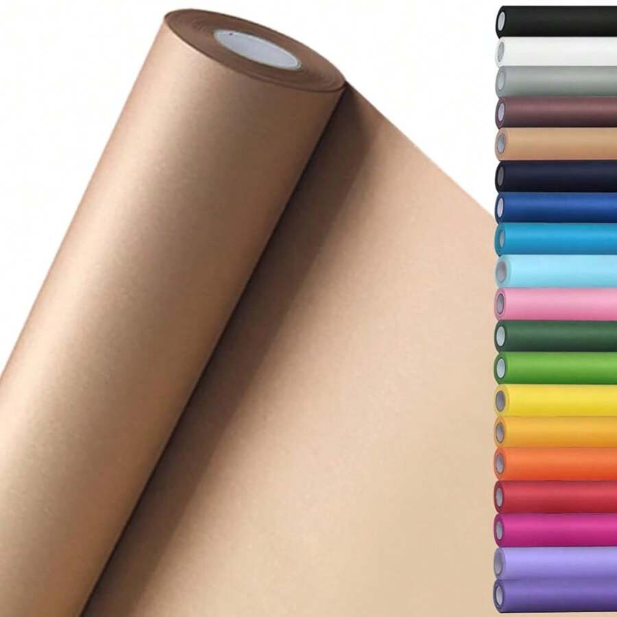 SMART&CASUAL 15\ X 900\ (75') Kraft Paper Roll For Art Craft Supplies Gift Wrapping Moving PacFKing Painting Drawing Paint Easel Poster Chart Paper (Brown, 15\ W X 900\ L (75')) - 棕色的 - 查看 1