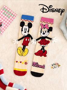 1 Đôi tất đôi có nam châm tự dính tay, tất hoạt hình dễ thương tự dính vào nhau, chủ đề Giáng sinh, phù hợp cho mùa xuân, đông, thu và hè, hoàn hảo làm quà tặng dự tiệc, tất nữ nhiều màu sắc dài đến bắp chân dành cho người hâm mộ, tất Disney - Nhiều màu - Xem 5
