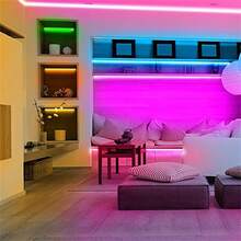 1条装,可选长度:1米、2米、3米、5米、10米、15米、20米(2卷10米装)彩色LED灯带,带遥控器,适用于家居墙面、卧室、走廊、花园和桌面装饰。 - 44鍵 - 查看 3