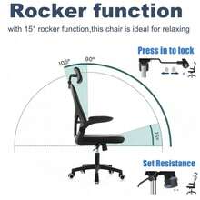 Home Office Chair Computer Desk Chair Adjustable Height Swivel Mesh Ergonomic - Black - View 10