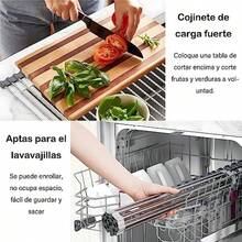Juego de escurreplatos Pble - Estante Enrollable para secar Platos Escurridor de Platos Pble portátil Organizador de vajilla para Cocina Campistas Caravana Almacenamiento - blancoygris - Ver 7