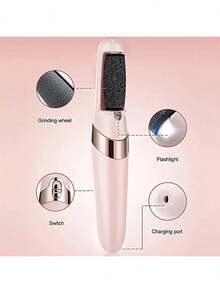Electric Automatic Foot Grinder, Foot Skin Care Tool, Dead Skin Remover, Callus Remover, Foot Beautifying Sanding Tool - Pink - View 5