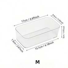 7pcs/6pcs/5pcs/1pc Drawer Divider Storage Box, Hair Accessory Organizer Box With Built-In Grid, Jewelry & Cosmetic Storage Box, Made Of Transparent PET Plastic, Multi-Functional Compartment Box For Hair Tools, Combs, Mirrors, Tweezers, Suitable For Home Drawers, Bedroom, Dorm, Bathroom, Desk - Clear - View 10