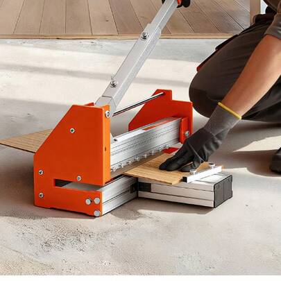 Cortador de piso de vinilo de 12 pulgadas, cortador de suelos laminados de 12 mm grueso con palanca de aleación de aluminio de ahorro de trabajo mejorada, placa de soporte telescopica, corta cierta madera de ingeniería, LVT, VCT, SPC, LVP, WPC