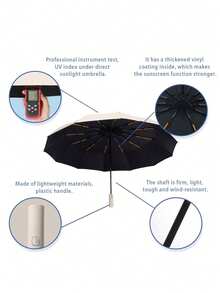 Fully Automatic Heavy Rain Resistant UV Protection Windproof Flame Resistant Shape-Retaining Reflective Stripe Heat Insulation Umbrella For Rainy Day