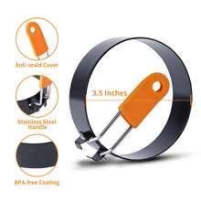 Stainless Steel Foldable Egg Frying Mold And Shaper, Non-Stick Round Patty Mold For Making Fried Eggs And Omelets. - Multicolor - View 2