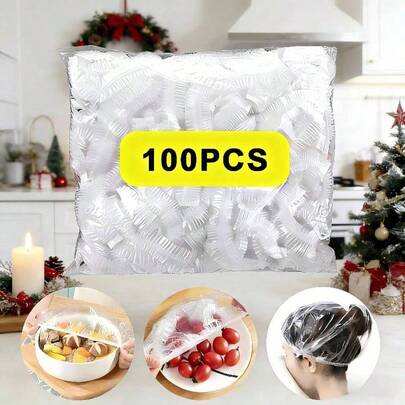 100 chiếc màng bọc thực phẩm dùng một lần. Được làm từ chất liệu PE, chắc chắn và bền. Độ đàn hồi cao và khả năng niêm phong tốt. Thích hợp để bảo quản thực phẩm thừa và trái cây tươi trong nhà bếp và tủ lạnh, áp dụng cho nhiều loại món ăn. Bảo quản kín, chống bụi, chống côn trùng và chống ăn mòn. Vật dụng thiết yếu để bảo quản thực phẩm trong nhà bếp.