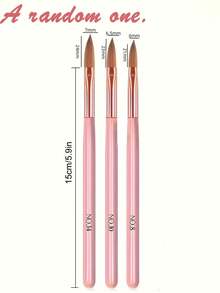 3pcs Pink Acrylic Nail Brushes - Size 8/10/14, Kolinsky Brushes For Acrylic Application, Ideal For Nail Extension And 3D Carving, Odorless, Gift, Travel, Date - Multicolor - View 10