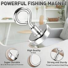 32mm Diameter Single-Sided Magnetic Hook, 10m Rope With Spring Clip, For Drying Clothes, Metal Recycling, Easy Installation Metal Hook For Hanging Items, Suitable For RV, Kitchen, Garage Use - Silver - View 4
