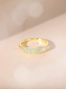 Fashionable Women's Wedding Ring, Pave Synthetic Cubic Zirconia Wedding Band, Delicate Handcrafted Pave Ring, Anniversary Gift, Women's Pinky Ring