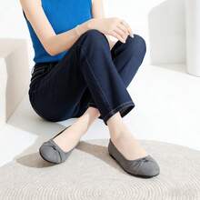 Women's Wide Width Flat Shoes ,Memory Foam Insoles And Non-Slip Rubber Soles,Round Toe Ballet Flats, Office Dressy Casual Flats. - 灰色 - 查看 2