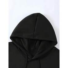 Unisex Casual Athletic Hoodie - Black Anime Graphic Print Sweatshirt With Pockets, Long Sleeve Pullover For Men And Women, Machine Washable - 黑色 - 查看 4