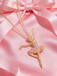 1件可爱甜美百搭休闲芭蕾舞女孩优雅时尚项链 - 芭蕾少女項鍊 - 查看 1