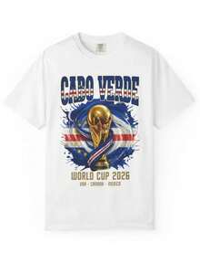 Cabo Verde World Cup 2026 T Shirt Colors, Soccer Fan Tee, Football Shirt Unisex Gift For Couples - White - View 1