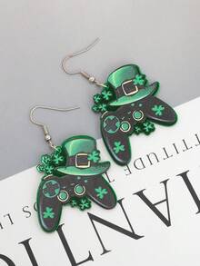 1 Pair Casual Creative Ireland Themed Novelty European & American Holiday St. Patrick's Day Unique Game Controller Shaped Earrings