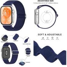 Vancle Correa elsticas compatibles con  Watch Fit 3 Correas para mujer y hombre, correas deportivas de nailon suave y elstico para  Watch Fit 3 - negro1 - Ver 15