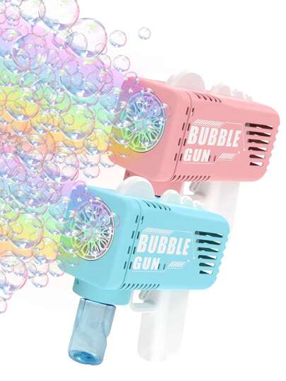 Kids Dinosaur Automatic Bubble Machine Gun. One-Button Bubble Blower. Gatling Bubble Blaster Toy. Outdoor Water Play Prop. Blue & Pink Color. Easy One-Button Bubble Making. Holiday Gift For Boys & Girls (Batteries And Bubble Fluid Not Included)