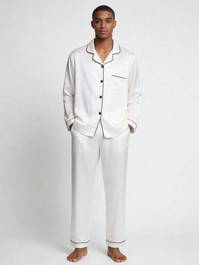 新款男士时尚休闲睡衣套装，冬季服装