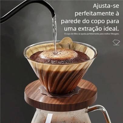 Filtro de Café 02 Cone - 100 Unidades de Papel Natural para Cafeteria Hario