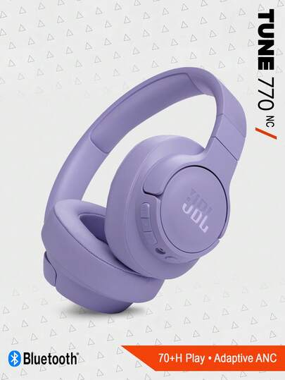 JBL TUNE770NC Trådlösa Over-Ear Bluetooth-hörlurar, Adaptiv brusreducerande spel- och datorheadset för allmänt bruk, sport, löpning, utomhus, studier, Högkvalitativa hörlurar med inbyggd mikrofon