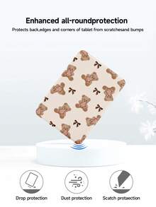 1pc Coffee Bow Tie & Teddy Bear Pattern Protective Case, Suitable For Kindle 10th, Kobo Colour, Kindle 11th, Kindle Paperwhite 5, E-Book Reader Protective Cover With Auto Wake/Sleep Function, Lightweight And Convenient, Perfectly Fits To Protect Your Reading Device - Multicolor - View 6