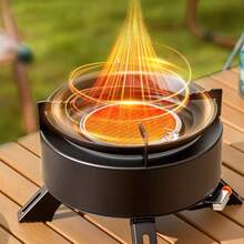 Estufa de té portátil para exteriores tipo partido, estufa de camping, estufa de gas magnética, estufa de gas portátil adecuada para uso al aire libre, montañismo y camping. - Oscuro - Ver 2