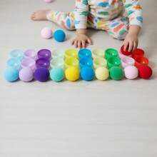 20pcs Kids Pom Pom Color Matching Toys, Improve Children's Color & Quantity Recognition, Eye-Hand Coordination, Fine Motor Skills, Sensory Early Education Learning Tools - Multicolor - View 5