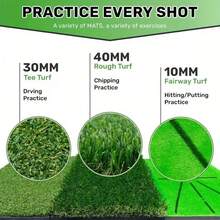 Golf Hitting Mat Training Equipment, Golf Practice Mat With Instant Swing Path Feedback, 3 Replaceable Golf Training Mats With Non-Slip Heavy-Duty Rubber Base - màu xanh lá - Xem 7
