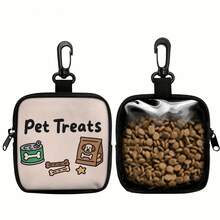 1pc Dog Print Dog Treat Bag, Pet Training Set With Hook And Zipper - Pet Poop Bag, Small Dog Pet Training Walking Bag - Multicolor - View 11