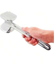 1pc Aluminum Alloy Meat Tenderizer, Steak Pounder, Home Use Large Meat Mallet, Beef Meat Hammer, Double-Sided Meat Pounder - Multicolor - View 7