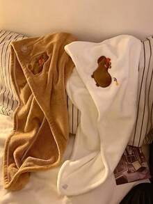 1 件装，女士超细纤维干发巾，扭结式干发巾，超细纤维干发巾，水豚造型干发帽，速干干发巾，吸水性强，毛绒干发帽，可爱动物头巾装饰，情人节，新年，冬季水疗