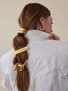 1个/3个装 女士金属发夹 时尚个性化优雅发饰 Y2K 贝壳海螺海星发夹 装饰发夹 发爪 发卡 发夹，学习用品