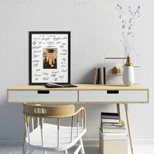 12x16 Signature Picture Frame Board For 5x7 Photo With Signable Mat For Birthday Party Graduation Wedding Guest Book Gold - Black - View 3